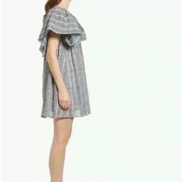 New! Moon River Gingham Flutter Sleeve Babydoll Dress - Picture 4 of 10